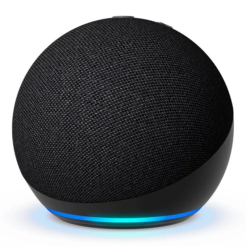 Echo Dot 5 preto — visão frontal